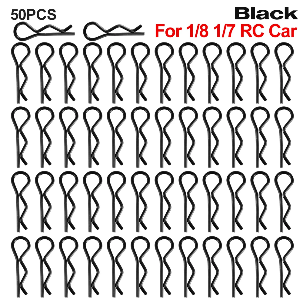 9IMOD 50pcs RC Body Clips 1/7 1/8 1/10 1/12 1/14 1/16 1/18 Metal R Buckles Car Truck Buggy Shell Pins RC Cars Parts