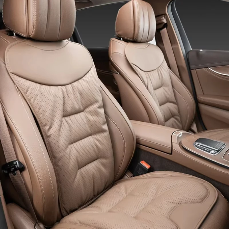 Nappa Leather Breathable Car Cushion Seat Pad, All-Season Car Seat Cushion Protector, Car Accessories
