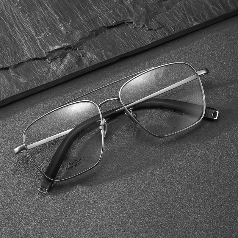 USD Brand Reproduction Pure Titanium Double Bridge Glasses Frame Oversize 150mm Men Big Face Eyeglasses Fashion Luxury Eyewear view 3