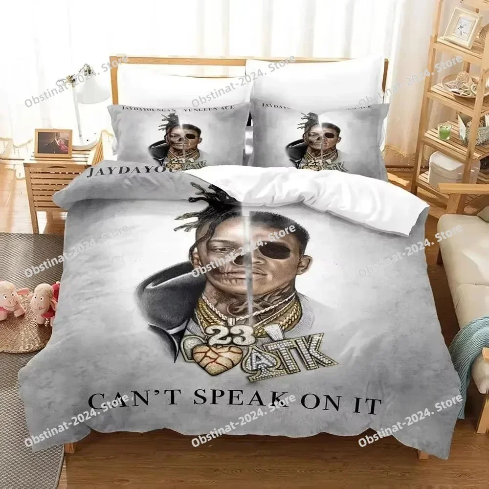 

3D Rapper JayDaYoungan Bedding Set Printed single Comforter Quilt Bed Cover Duvet Cover Pillow Case 3 Pieces Set Kids Adult Size
