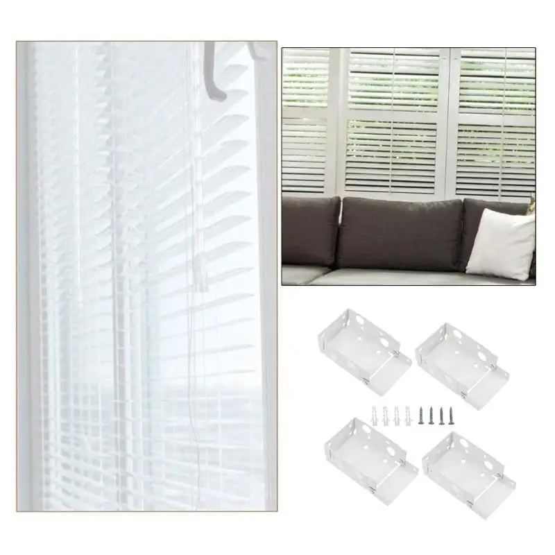 Pack Of 4 Heavy Duty Metal Blind Bracket Supports Brackets for Strong Roller Shade Installation In Home & Office D2RD