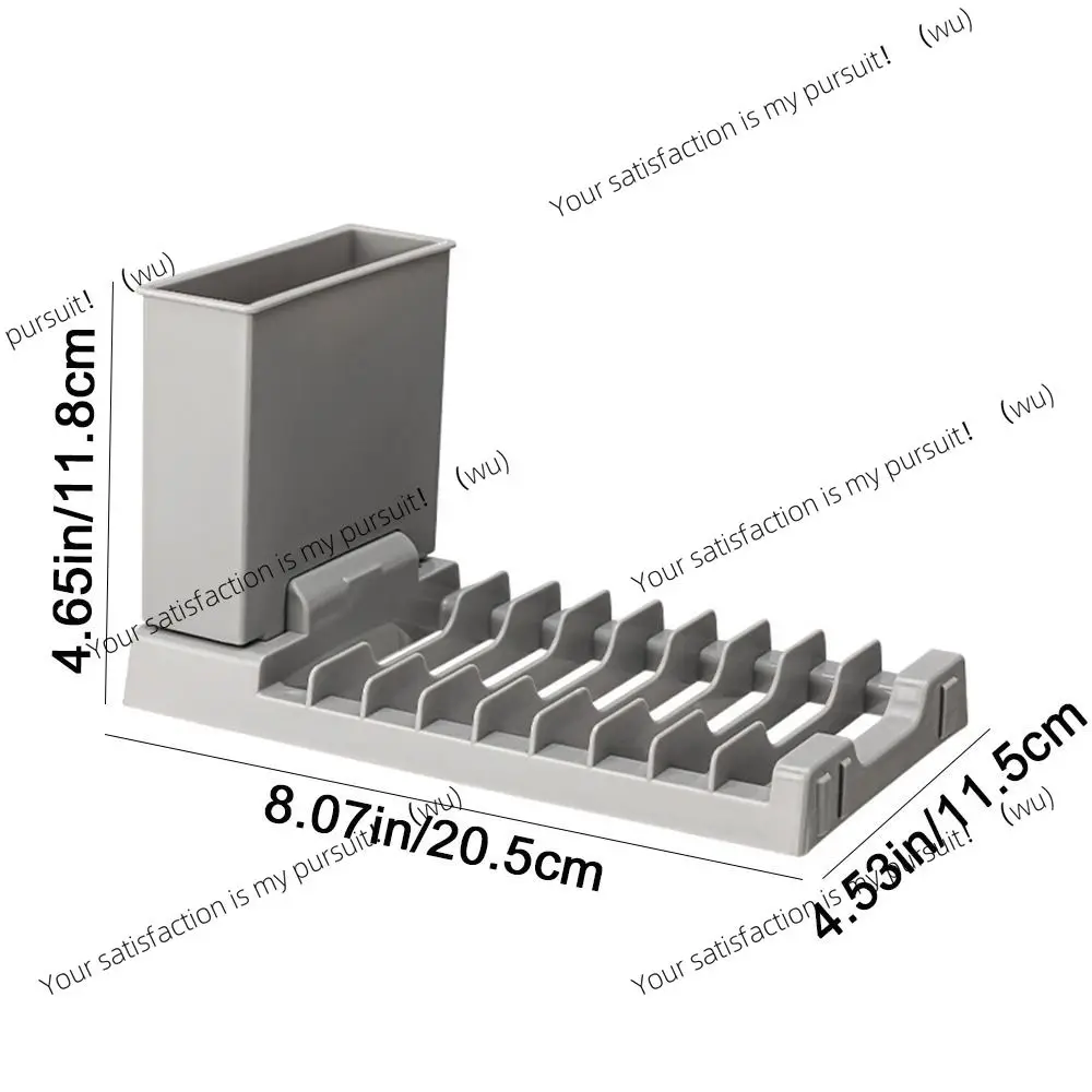 Plastic Foldable Dish Drying Rack Large Capacity 2 IN 1 Dish Drainer Space-Saving Tableware Storage Rack for Home
