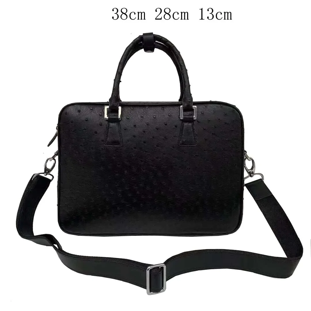 fanzunxing men briefcase men handbag ostrich leather bag ostrich skin bag import skin men laptop bag