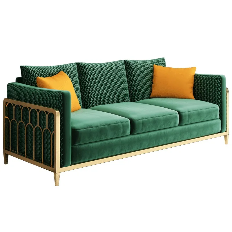 Light luxury living room sofa coffee table combination, set fabric Internet cafe sofa chair