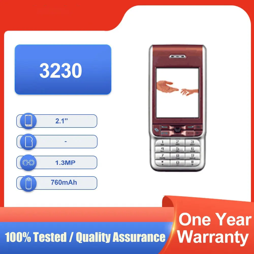 لوحة مفاتيح أصلية غير مقفلة 3230 بشريحة واحدة GSM 900/1800/1900 بلوتوث MP3 للهاتف المحمول متعددة اللغات مصنوعة في فنلندا #1