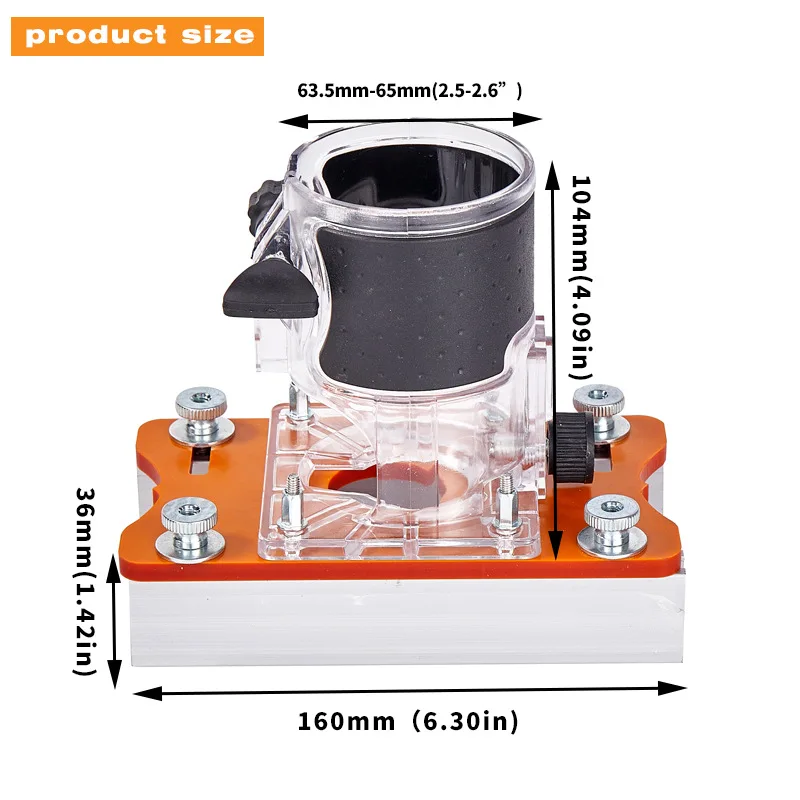 2‑in‑1 Concealed Connector Grooving Jig Router Base Woodworking Trimmer Slotting Bracket for Invisible Fastener Cutting