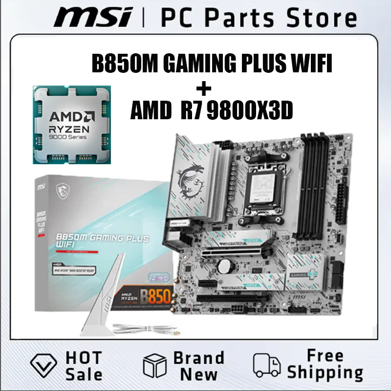 MSI B850 X670 X870E mit AMD Ryzen Motherboard CPU Kit U Kit MSI B850M GAMING PLUS WIFI R9 9950X loser Chip