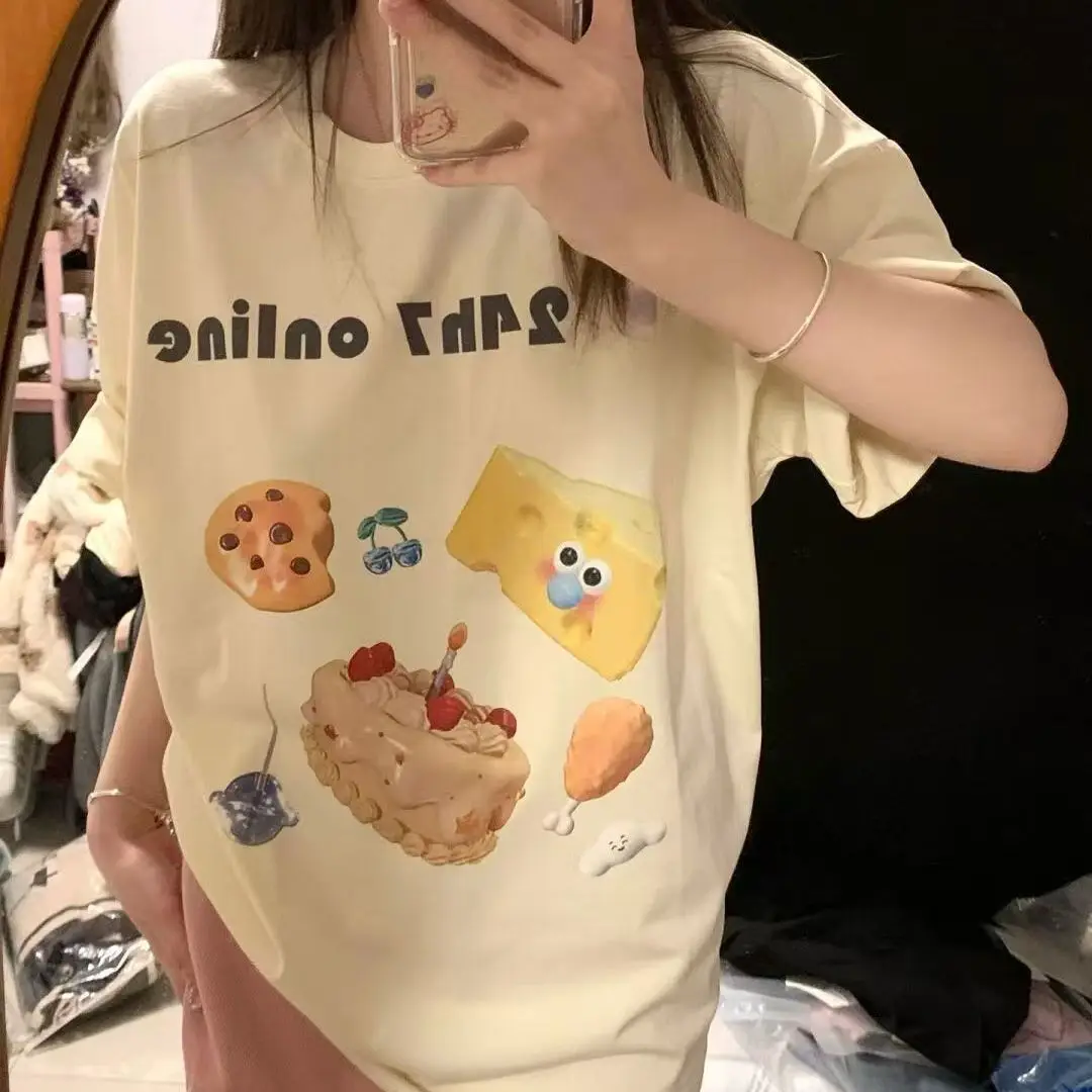 

Футболки с короткими рукавами, женские повседневные базовые хлопковые свободные однотонные простые топы, дышащие летние повседневные удобные мягкие топы