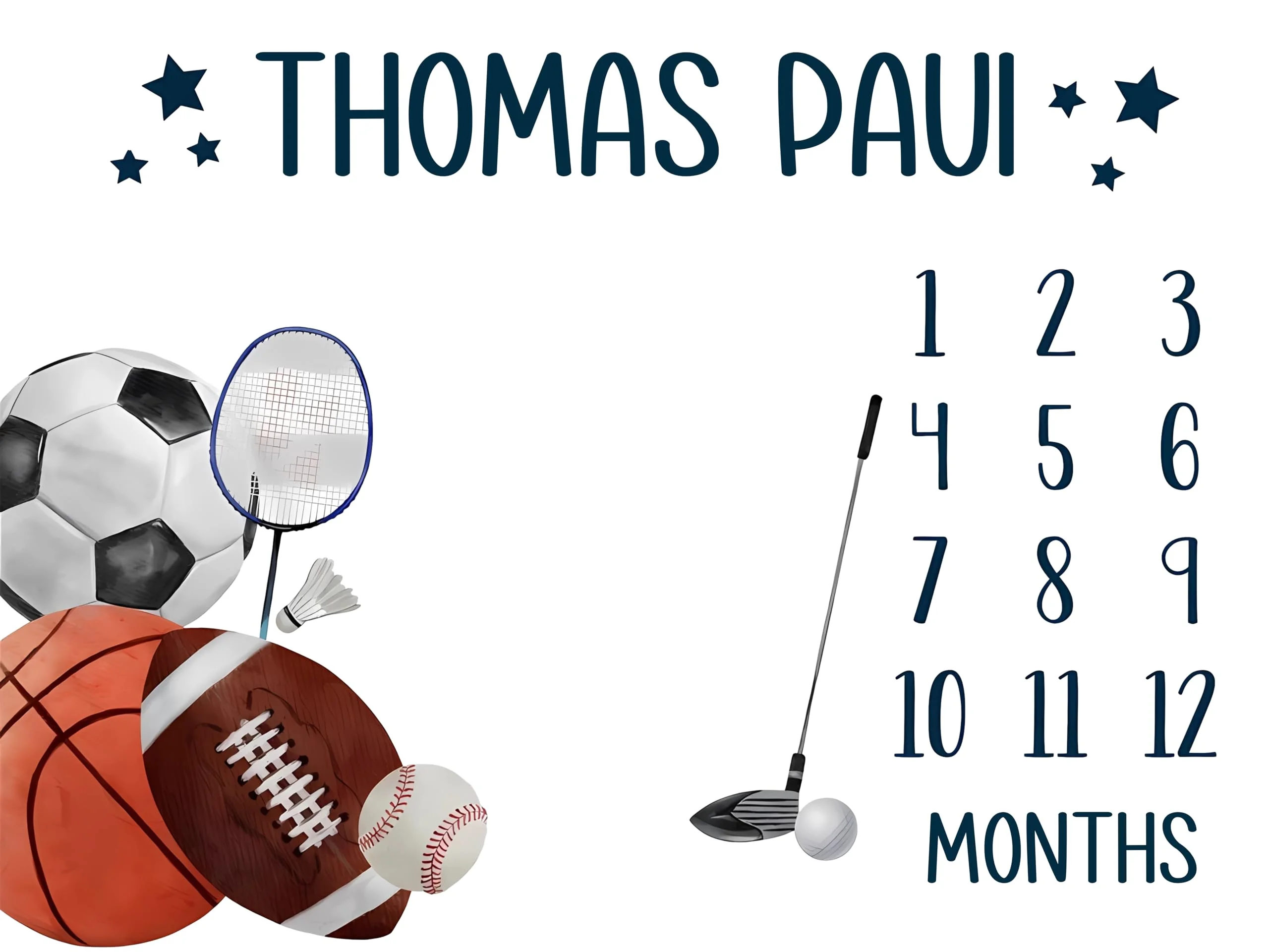 بطانية تصوير للأطفال من فيكاما مطبوعة بتصاميم كرة القدم وكرة السلة والرجبي، بطانية تصوير شهرية للأطفال