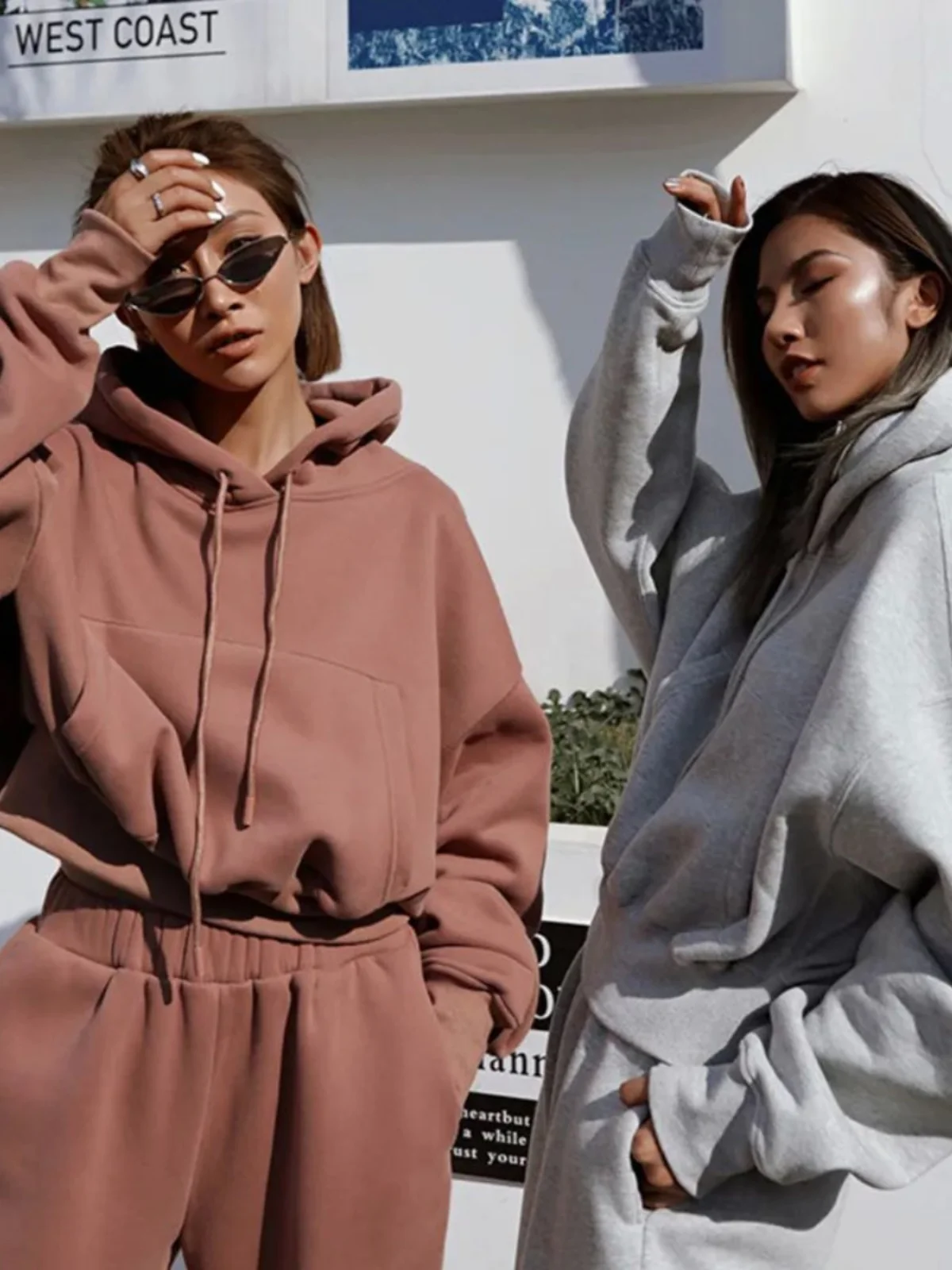 

Women's Casual Hooded Hoodie Sports Set Long Sve round Ne Polyester Two-Piece Suit for Ages 25-35 Autumn Season