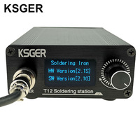 KSGER T12 Soldering Station STM32 OLED V2.1S Digital Electric Controller Aluminum Alloy DIY Kits Welding Tools T12 Iron Tips