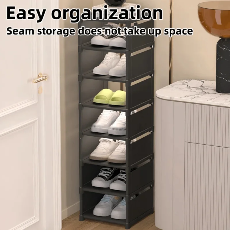 1pc Dust-Proof Single-Row Multi-Tier Shoe Rack, Entryway Furniture Shoe Organizers,Easy To Assemble And Move