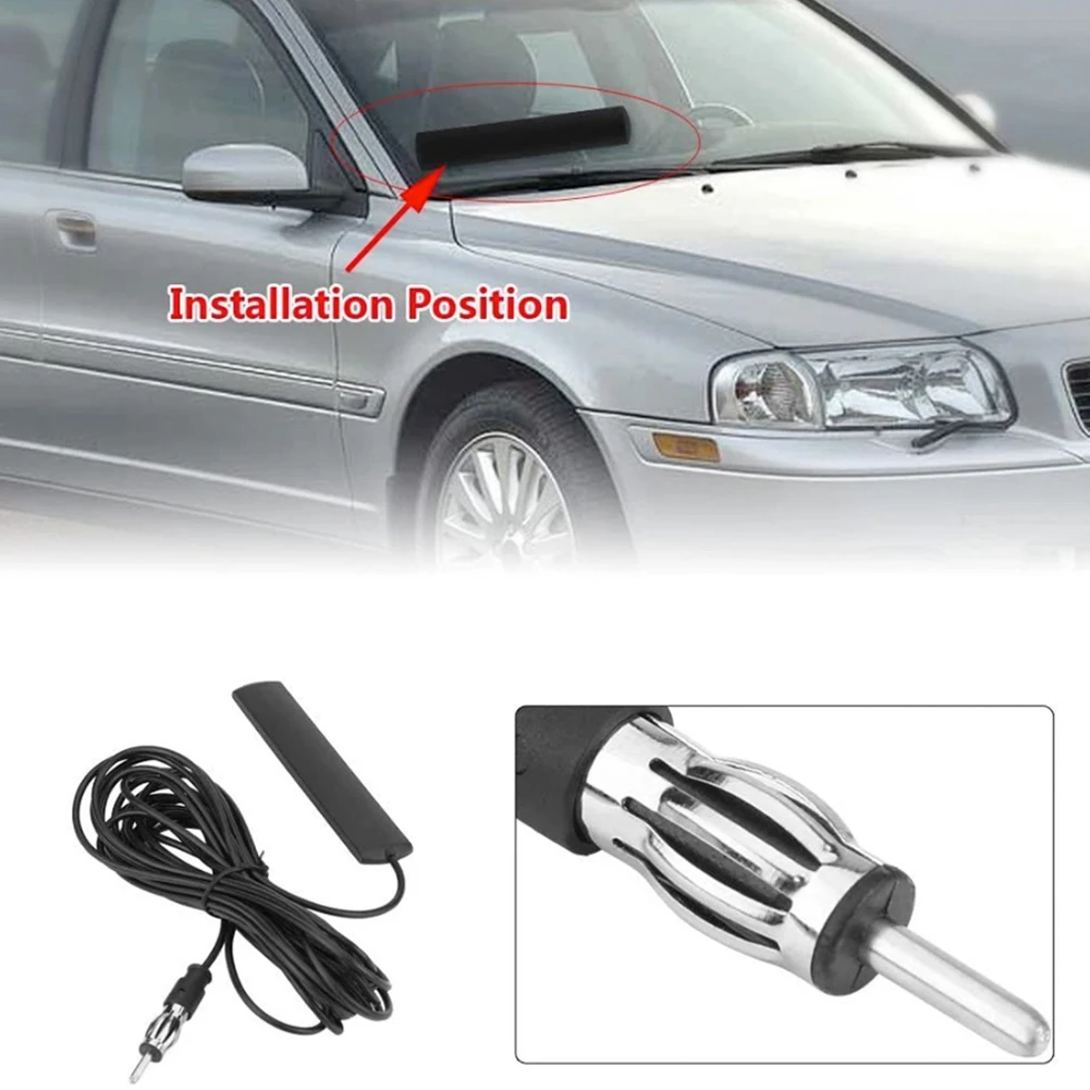 DC 5-12V Car Hidden Amplified Antenna 3 Meter Car Electronic Radio Antenna 85-860Mhz Car Radio Patch Aerial for Truck Boat Auto