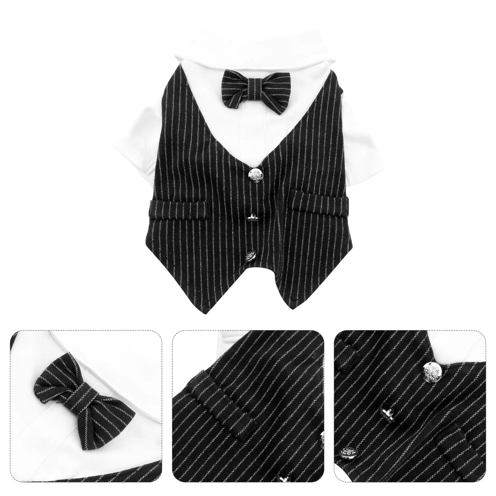 

Dog Suit Dress Adorable Pet Clothes for Small Dogs Stylish Gentleman Pattern Lace Decor Perfect for Special Occasions