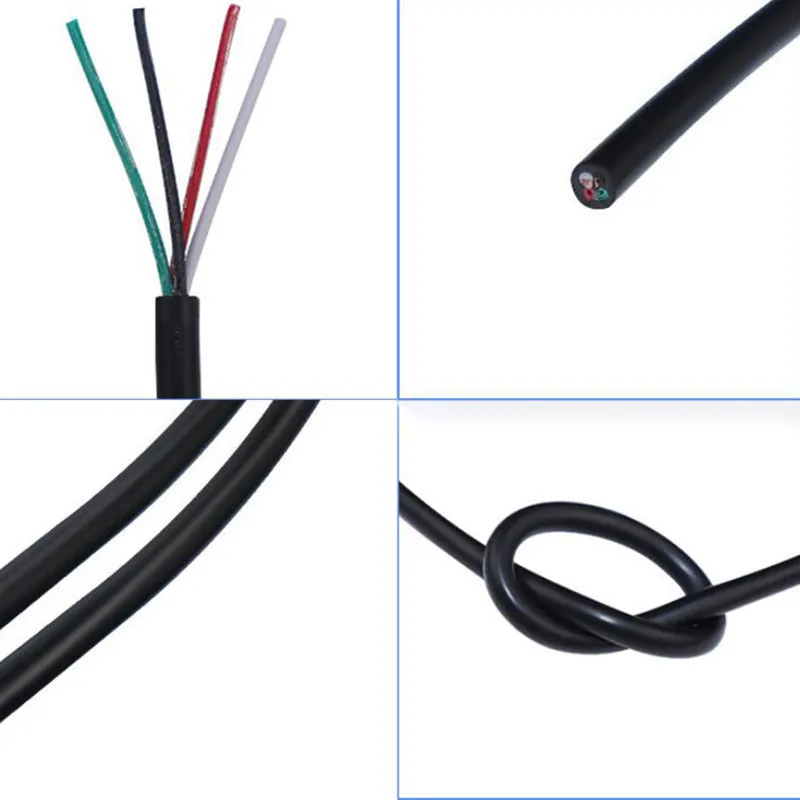 2 3 4 pin Core Sheathed Signal PVC Wire power cord Copper extension connector Audio 2464 Cable 28 26awg 24 22 AWG DC Soft line P