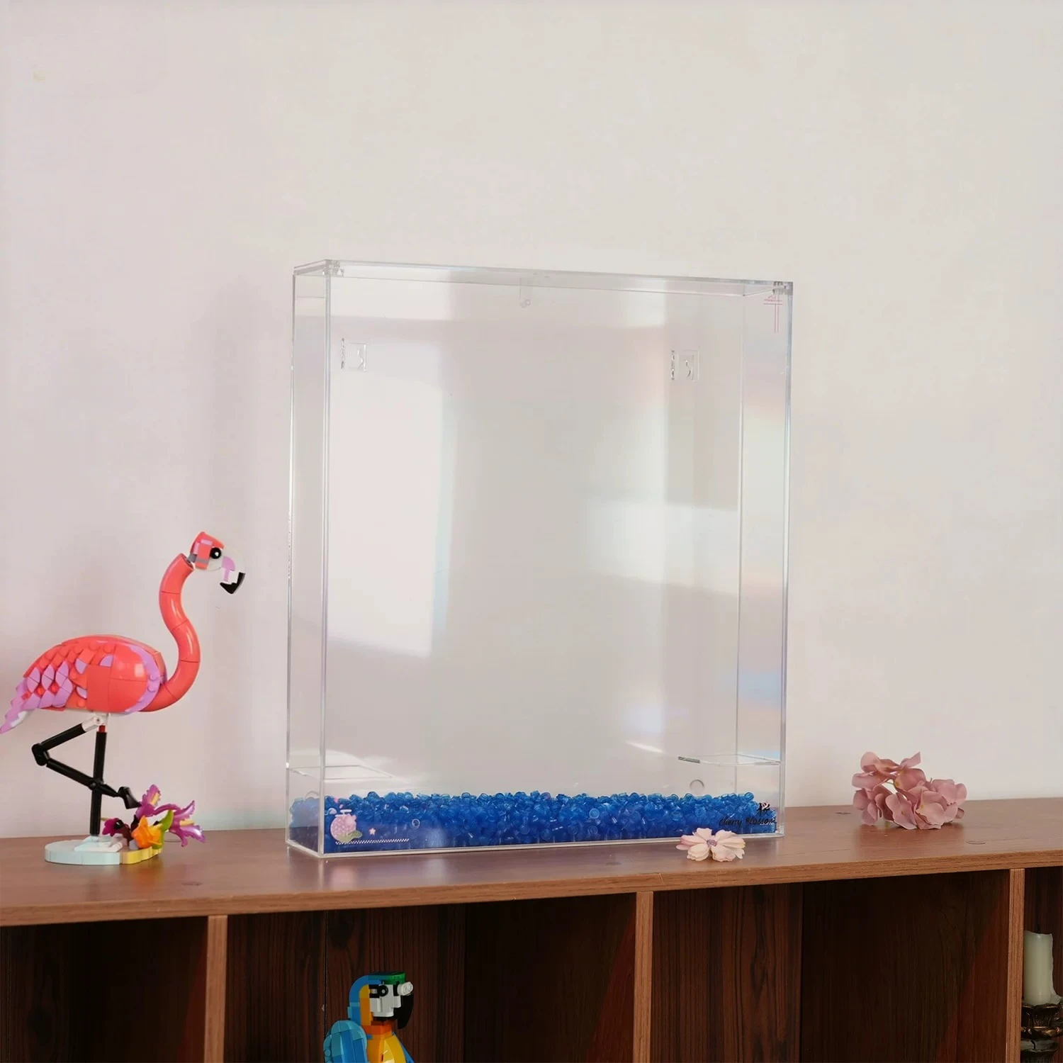 Suitable for Lego 10366 Tropical Aquarium Acrylic Transparent Display Box Dust-proof Storage Box(Excluding Lego sets)
