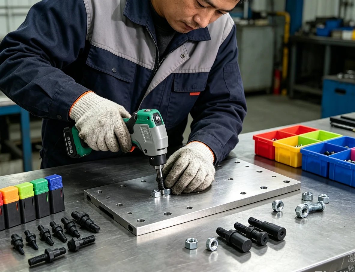 M3 M4 M6 M8 M10 M12 Mandrel Riveter Machine Threaded Mandrel Rivet Nut Adapter Pull Rod Riveter Riveting Heads Rivnut Tool