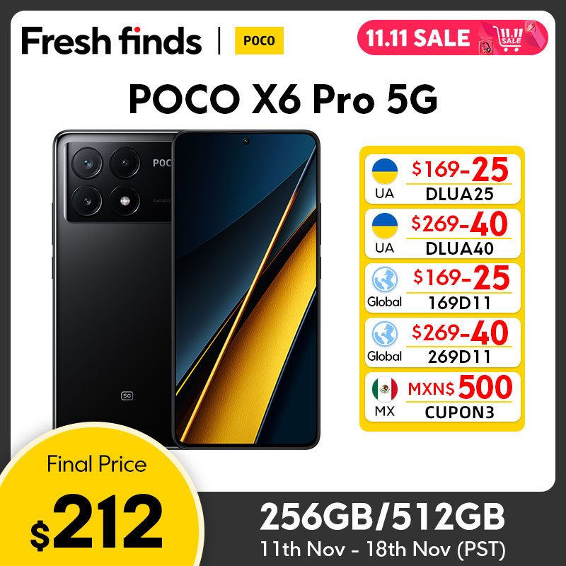 POCO X6 Pro 5G Global Version Smartphone Dimensity 8300-Ultra 6.67"Flow AMOLED DotDisplay 64MP NFC IVA incluidas 