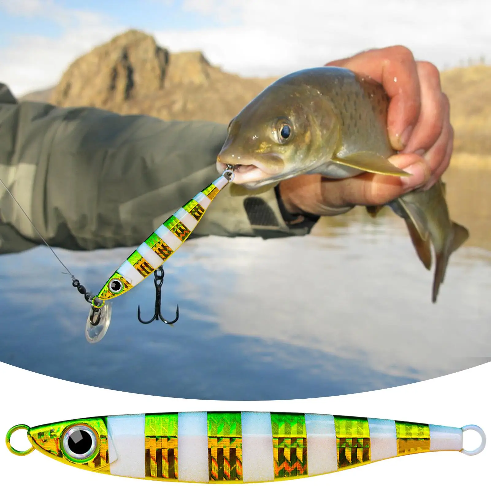 

21g 28g 40g 80g Metal Artificial Fishing Bait fast sinking laser luminous boat fishing sea fishing iron plate road sub bait