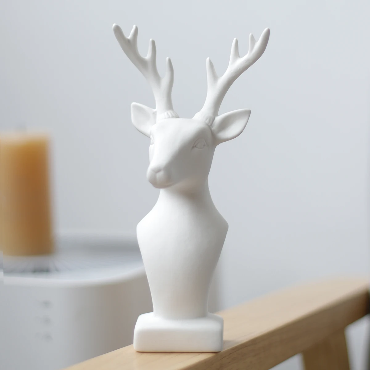 

Европейский стиль, украшение в виде головы оленя, шикарная статуя оленя, животного, настольный декор, белая керамика, сказочный сад, украшения для дома