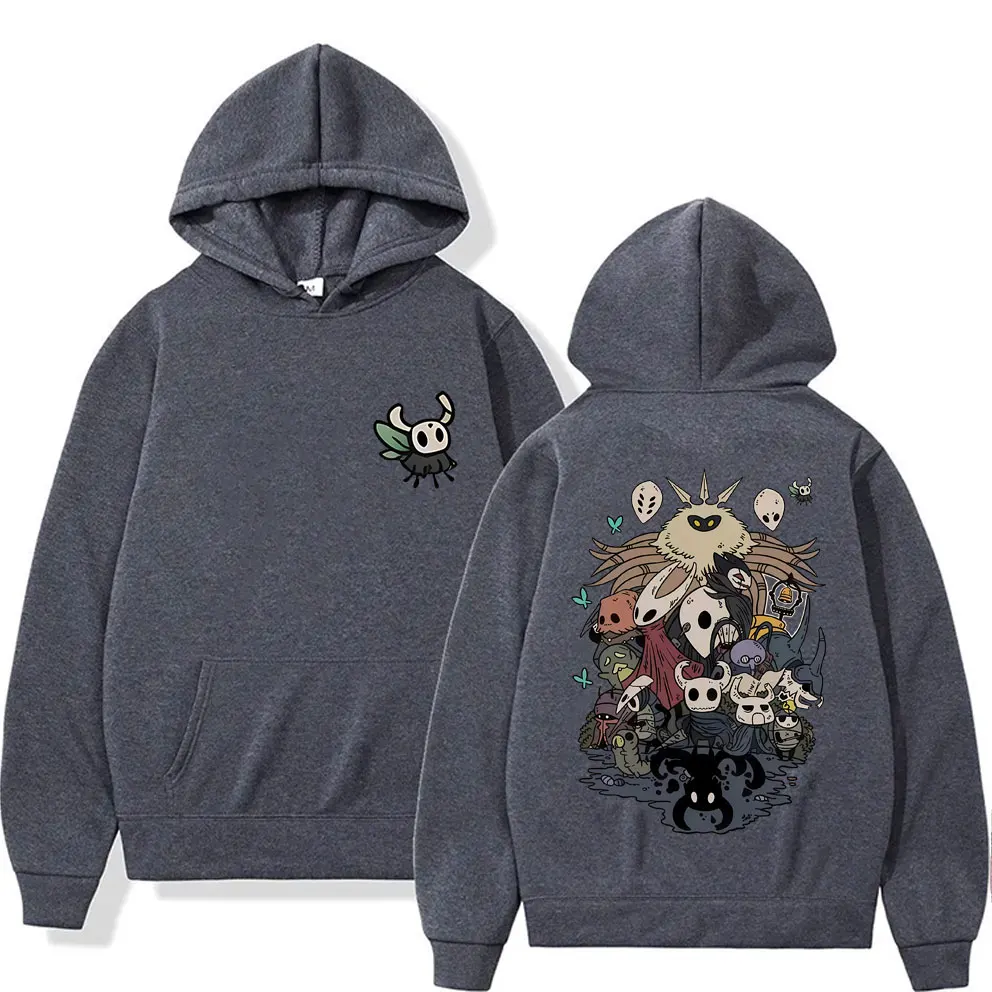Sudadera con capucha con gráfico de Game Hollow Knight para hombre y mujer, ropa de calle Vintage de gran tamaño, Jersey de algodón polar Premium Unisex, sudaderas con capucha