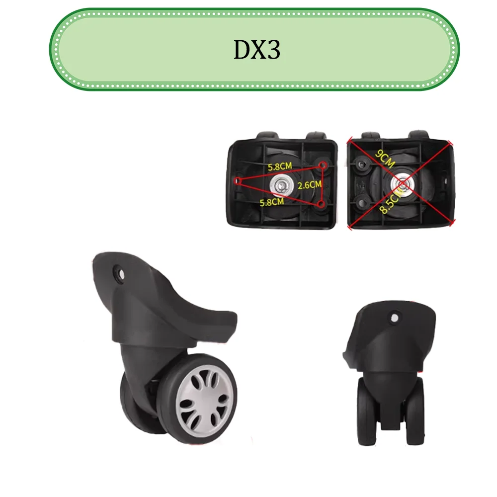 DX3 Universal Wheel Replacement Suitcase Convenient Silent Smooth Shock Durable Absorbing Rotating Accessories Caster Wheels