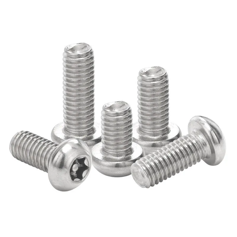 10pcs/lot M2 M2.5 M3 M4 M5 M6 M8 M10 A2-70 Stainless Steel Torx Button Head Tamper Proof Seecurity Screws