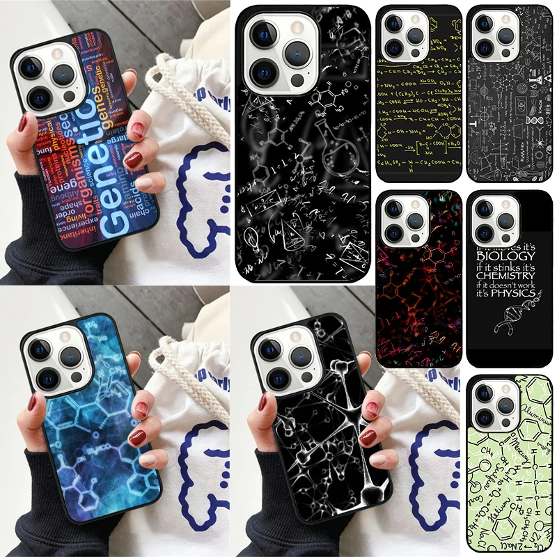 Чехол для телефона с биологией и химией для iPhone 17 Air Plus Max 16 16e 13 14 15 Pro Max 12 11 15 Pro Max Cover