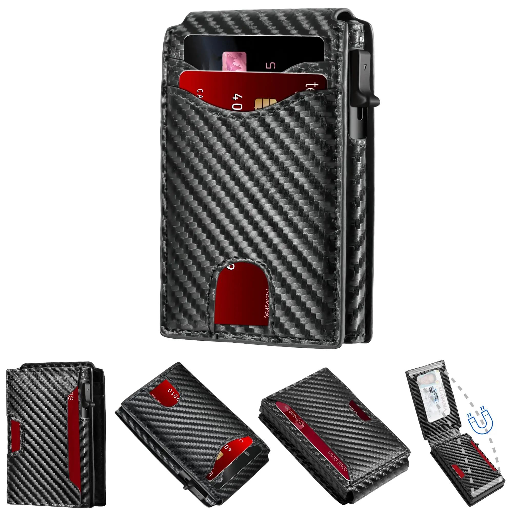 Rfid Blocking Pop-Up Wallet Card Holder |   Quick Access to Document Holder |   Security and Anti-Theft Design Credit Card Holder Multi-Functional Card Holder