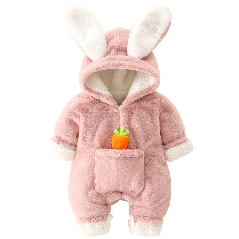 

Japanese-style Clearance Sale Children's Clothing 2024 Winter Badger Plush Pants Cartoon Bear And Rabbit Elastic Romper