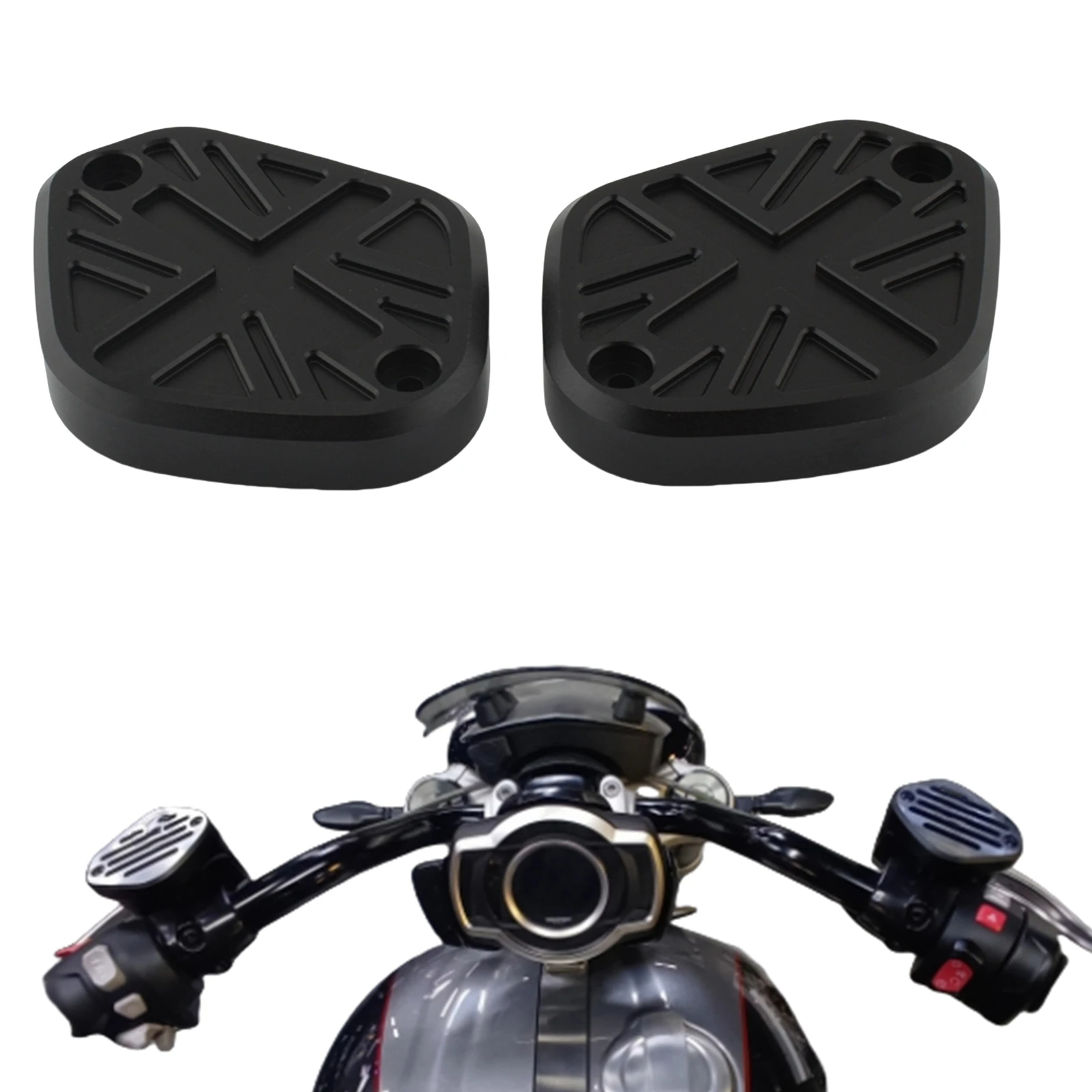 2PCS Motorcycle Brake Oil Tank Cover Trim Cap For Triumph Rocket 3R Rocket 3GT 2020 2021 2022 2023 2024