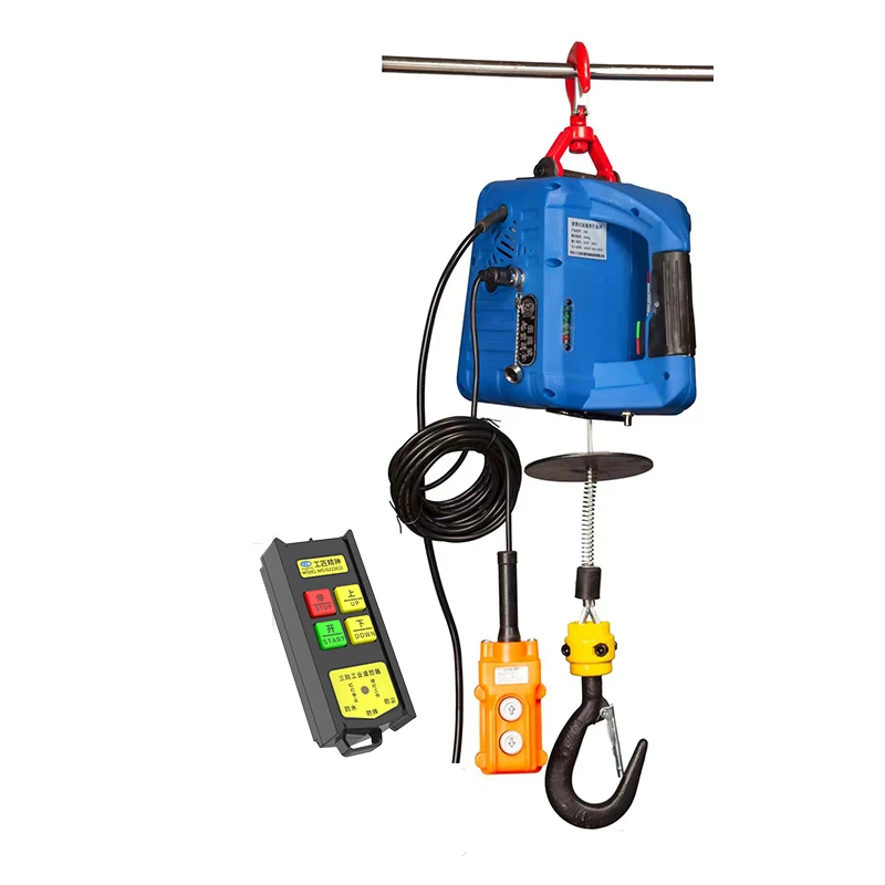 Electric Hoist Winch Portable Crane Wireless or Wire Remote Control Lifting Hoist Household Indoor Small Crane