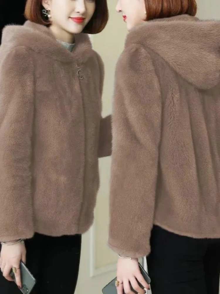 سميكة الشتاء موضة هوديس كم طويل الصلبة المرجان الصوف خندق الملابس النسائية فضفاضة جيوب عادية الكورية شيك القمم #4