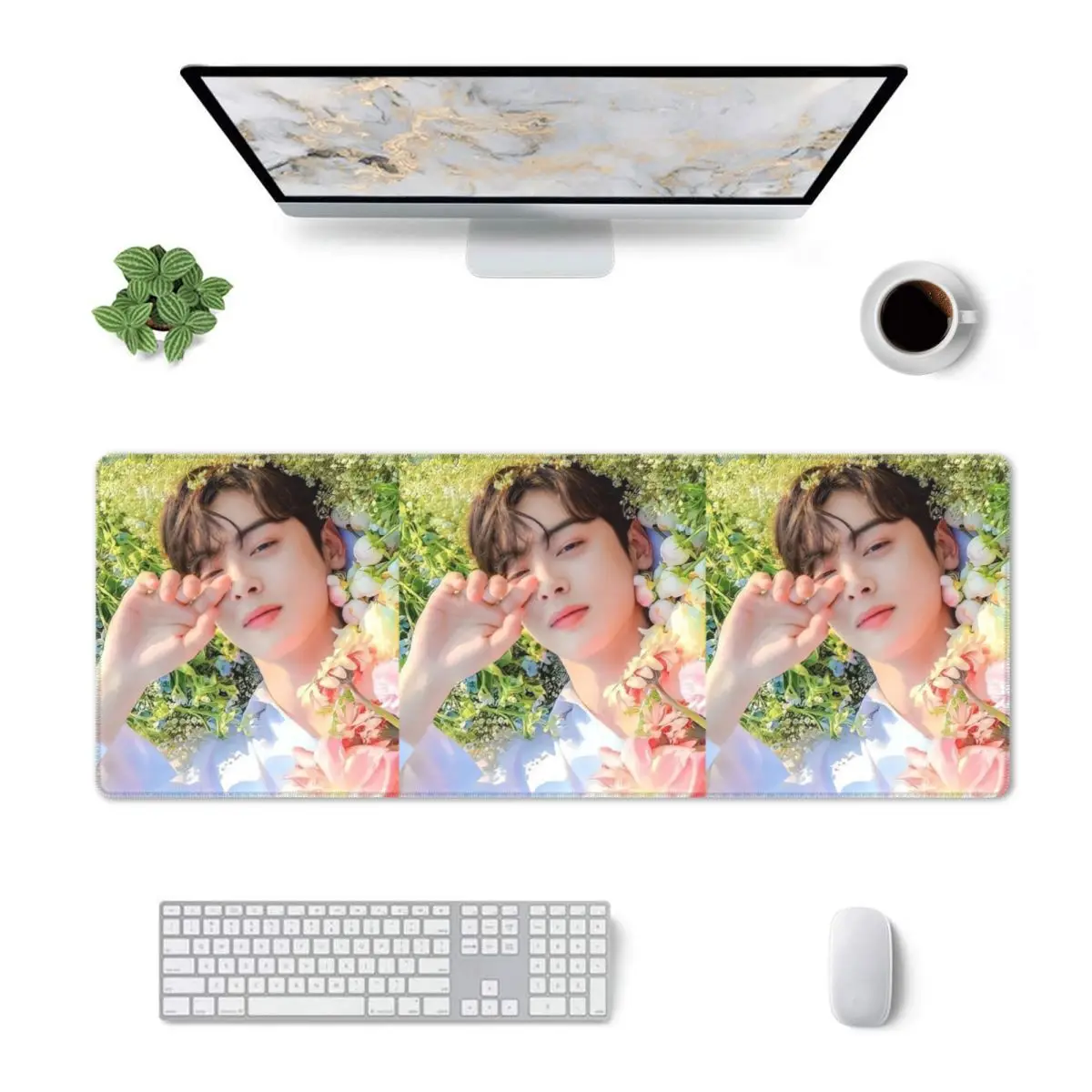 Large Mouse Pad Cha EunWoo Kpop Astro Gamer PC Laptop Mats Keyboard Carpet Computer Gaming Office Accessories Desk Mat