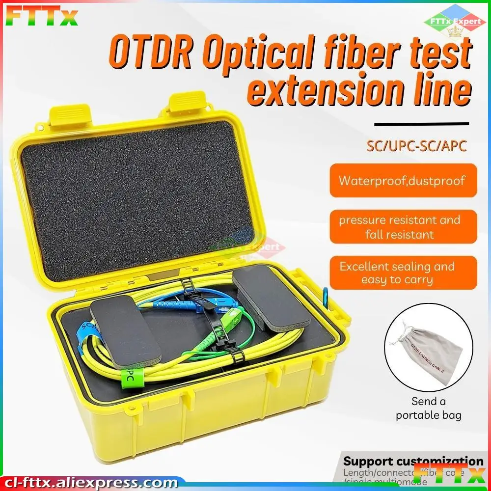 Free shipping OTDR Launch Cable Fiber 1000/2000M Single Mode SC/FC OTDR Test Extension Cord OTDR Dead Zone Eliminator 1km 2km