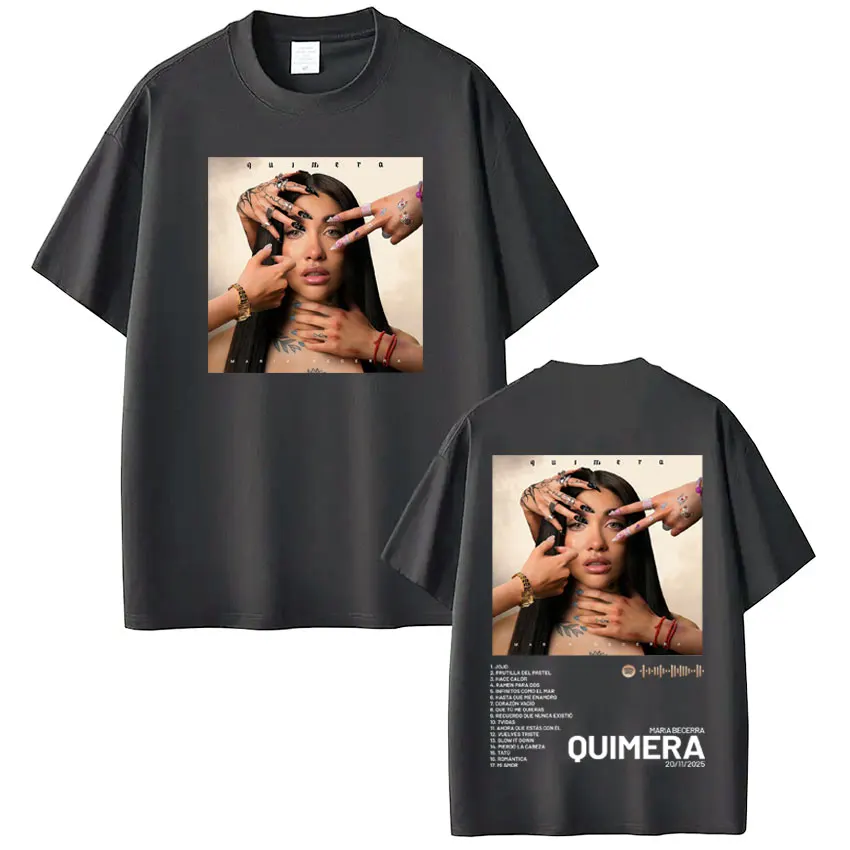 المغني ماريا بيسيرا ريميرا Quimera ألبوم تي شيرت الرجال النساء الجمالية تي شيرت قصيرة الأكمام عادية القطن خمر تي شيرت #4