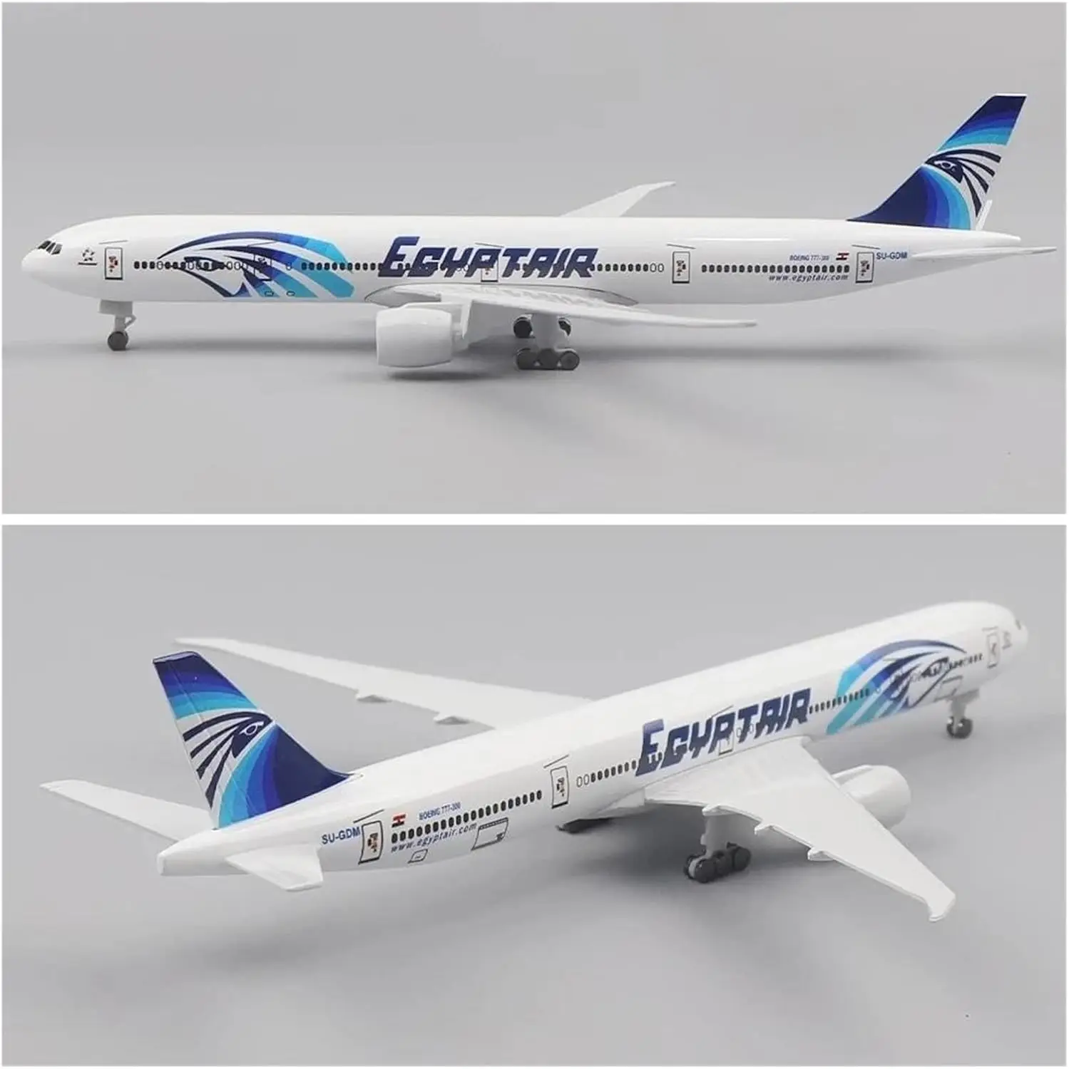 

Display Scale Aircraft 20cm 1/300 for Air Egypt B777 Alloy Aircraft Model with Stand for Aviation Enthusiasts Gift or Decoration