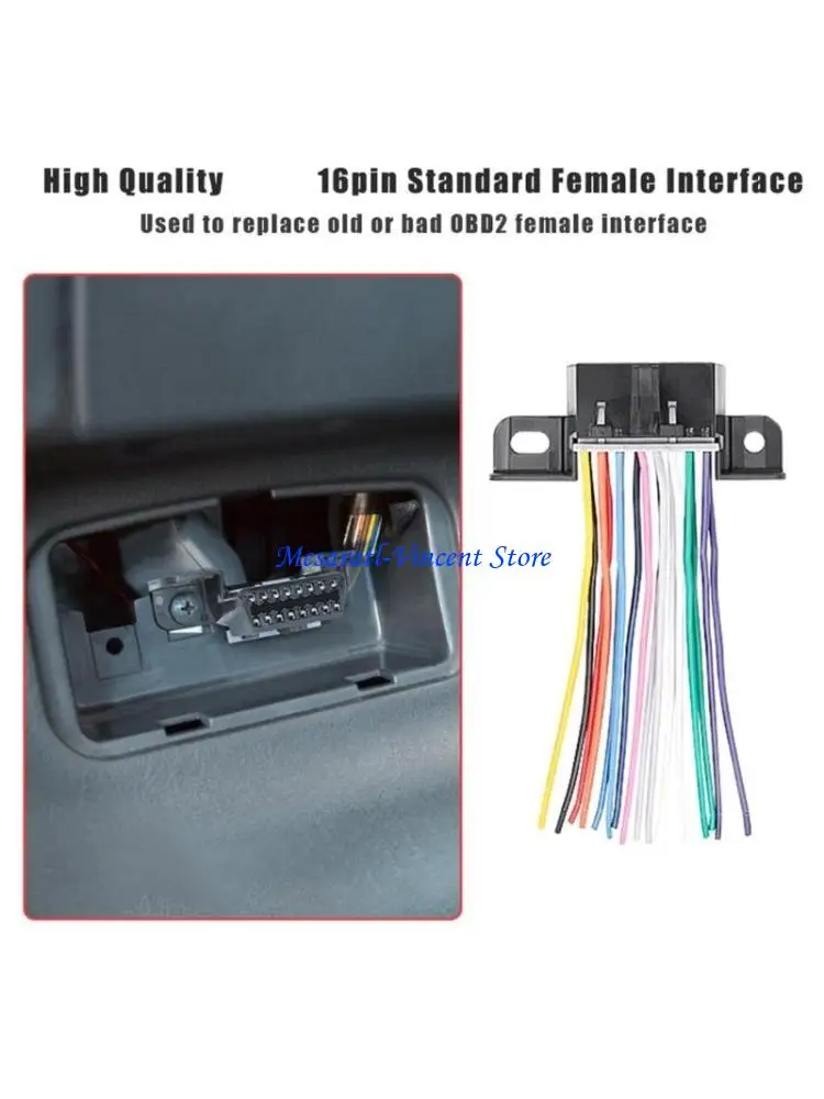 A70F Female Connection Cable for J1962F OBD2 16 Pin Female/Male Fixed Beam Male/Female Adapter Assembled Port