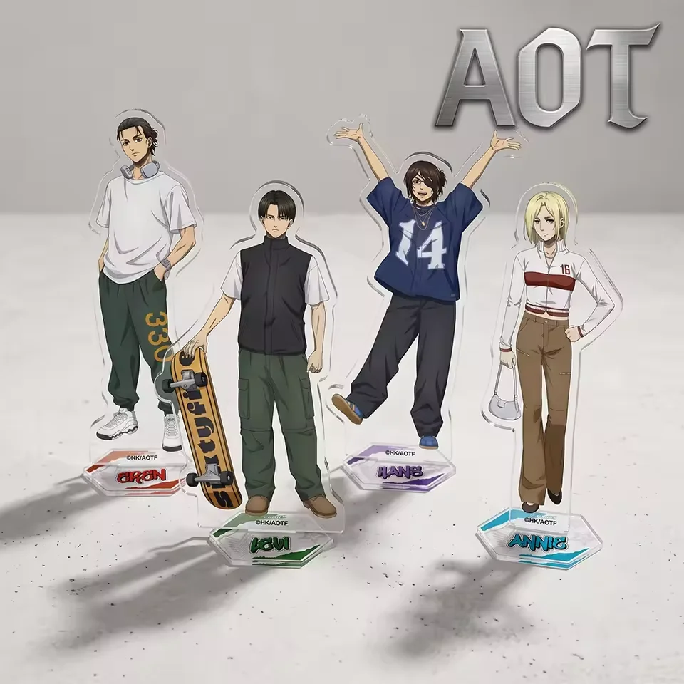Attack On Titan AOT Eren Levi Hange Annie 15cm Anime Acrylic Stand Figure Street Fashion Cosplay Desktop Decor Keychain