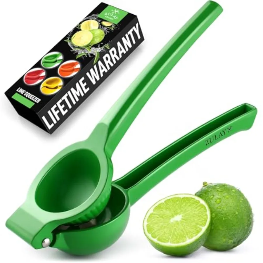 Zulay Metal Lime Squeezer Heavy-Duty Citrus Juicer for Maximum Juice Extraction Easy Manual Press for Limes Lemons Durable Ergo