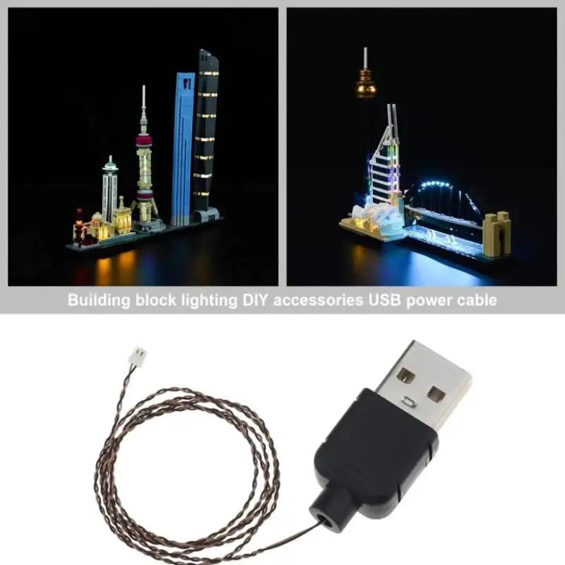 DIY 50cm USB Power Cable Compatible With Building Block Lighting DIY Decorative Lamp USB Wire Toy Accessories view 2