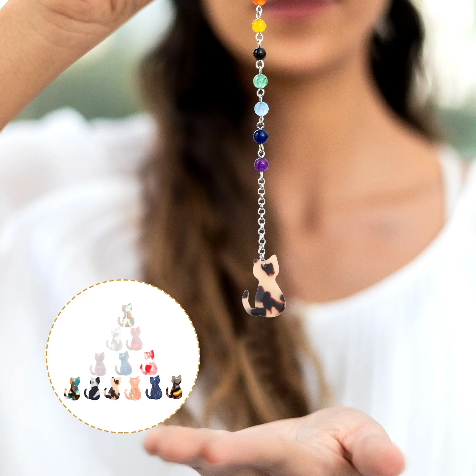 

30 Pcs Cat Pendant Lightweight Charms Shaped for Crafts Manual Cute Pendants Bracelet Acrylic Acetate Diy Themed Jewelry