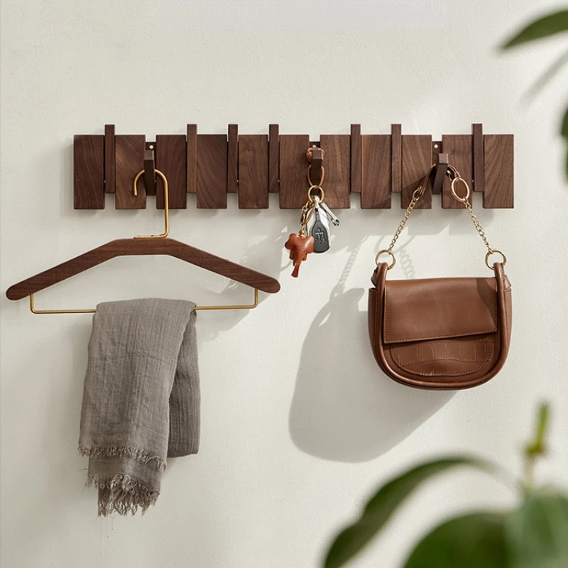 

New Beech and Walnut Coat Rack Wall Mounted Sticks Piano Clothes Rack Creative Hanging Doorway Entrance Cloak Rack Home Decor