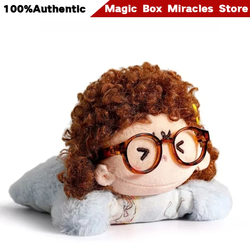 Original Cute Fluffy Curly Hair Glasses Doll Bag Charm Plush Toy Doll Niche High-End Decoration Backpack Pendant Keychain