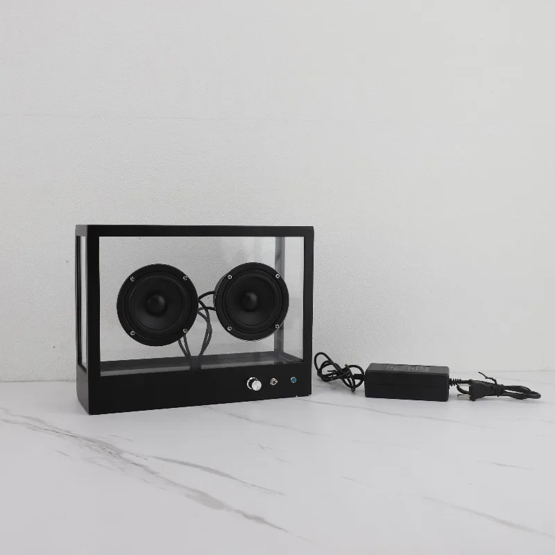 Modern transparent metal audio subwoofer living room home desktop ornament computer wireless bluetooth speaker ornament