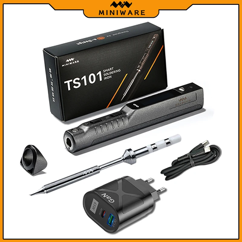 ferro de solda eletrico com kit pd plug temperatura ajustavel ts100 original atualizado programacao 65w novo ts101 01