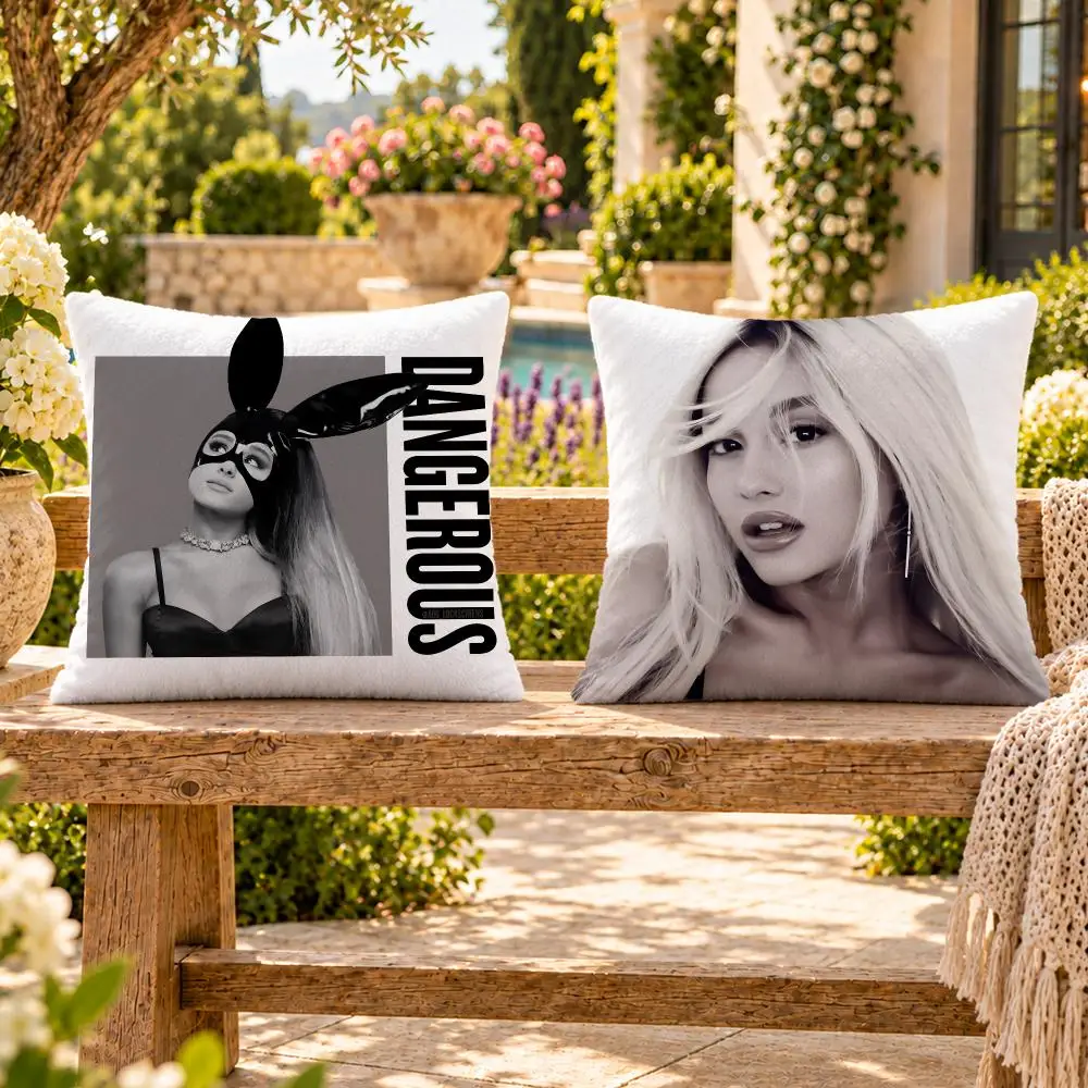 Singer Pop RnB Ariana Grande Cushion Cover Soft Plush Throw Pillow Cover Washable Sofa Bed Patio Chair Home Decor