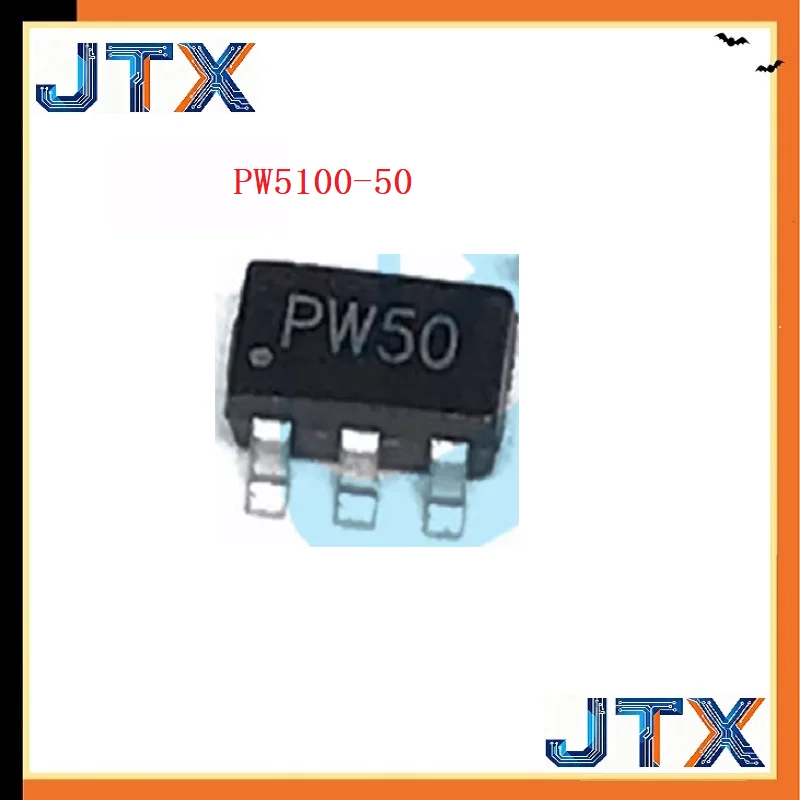 20PCS/LOT Screen printed PW50 PW5100-50/33/30 synchronous boost DC/DC converter IC