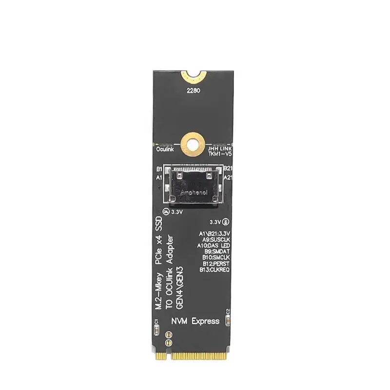 M.2-M Key Pcie X4 SSD To U.2 Oculink SFF-8612 Adapter Card For 2.5 Inch NVME U.2(SFF 8639)SSD PCI-E NGFF Riser Card-A20R