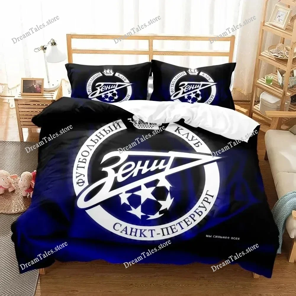 Football FC Zenit Saint Petersburg Bedding Set Boys Girls Twin Queen Size Duvet Cover Pillowcase Bed Kids Adult Home Textiles741